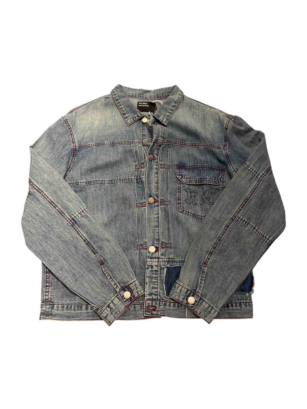 Richill Melancholy Embroidered Blue Denim Shirt