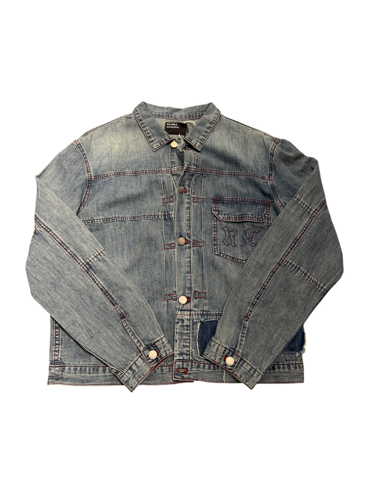 Richill Melancholy Embroidered Blue Denim Shirt