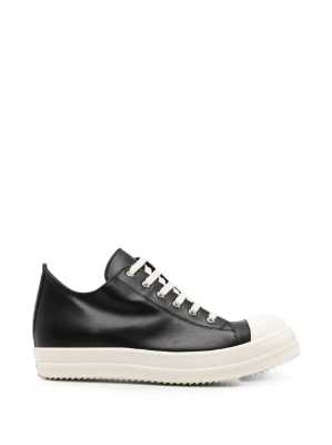 Rick Owens Leather Black Low Ramon Sneaker