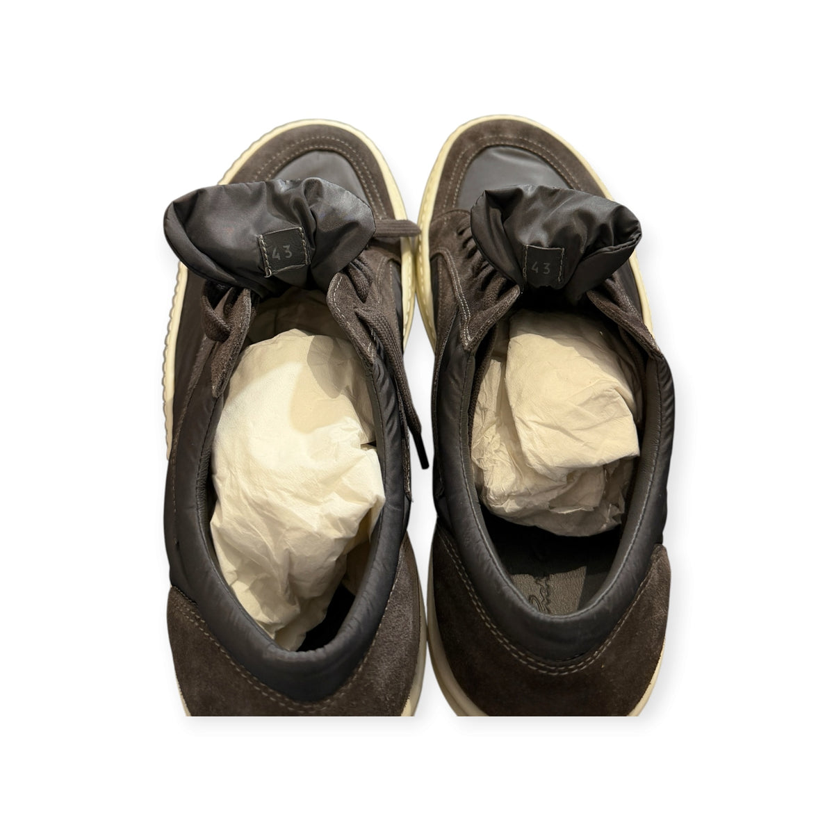 Rick Owens Vintage Low Dark Dust  Suede Nylon Sneaker
