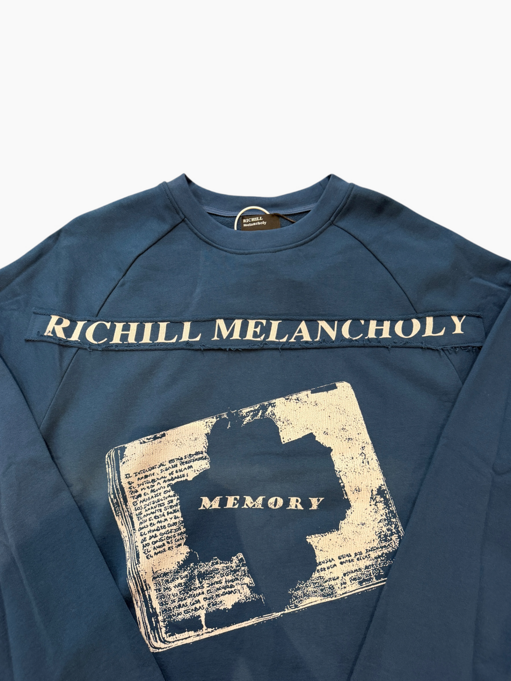 Richill Melancholy Bible Patch Blue Crewneck Sweatshirt