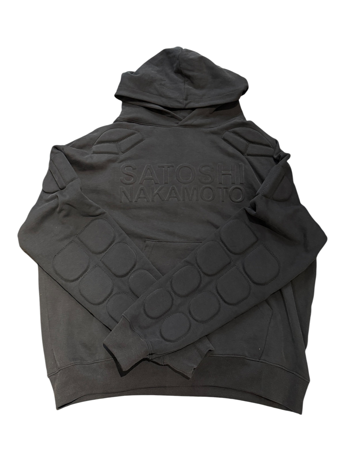 Satoshi Nakamoto Padded Hoodie Black