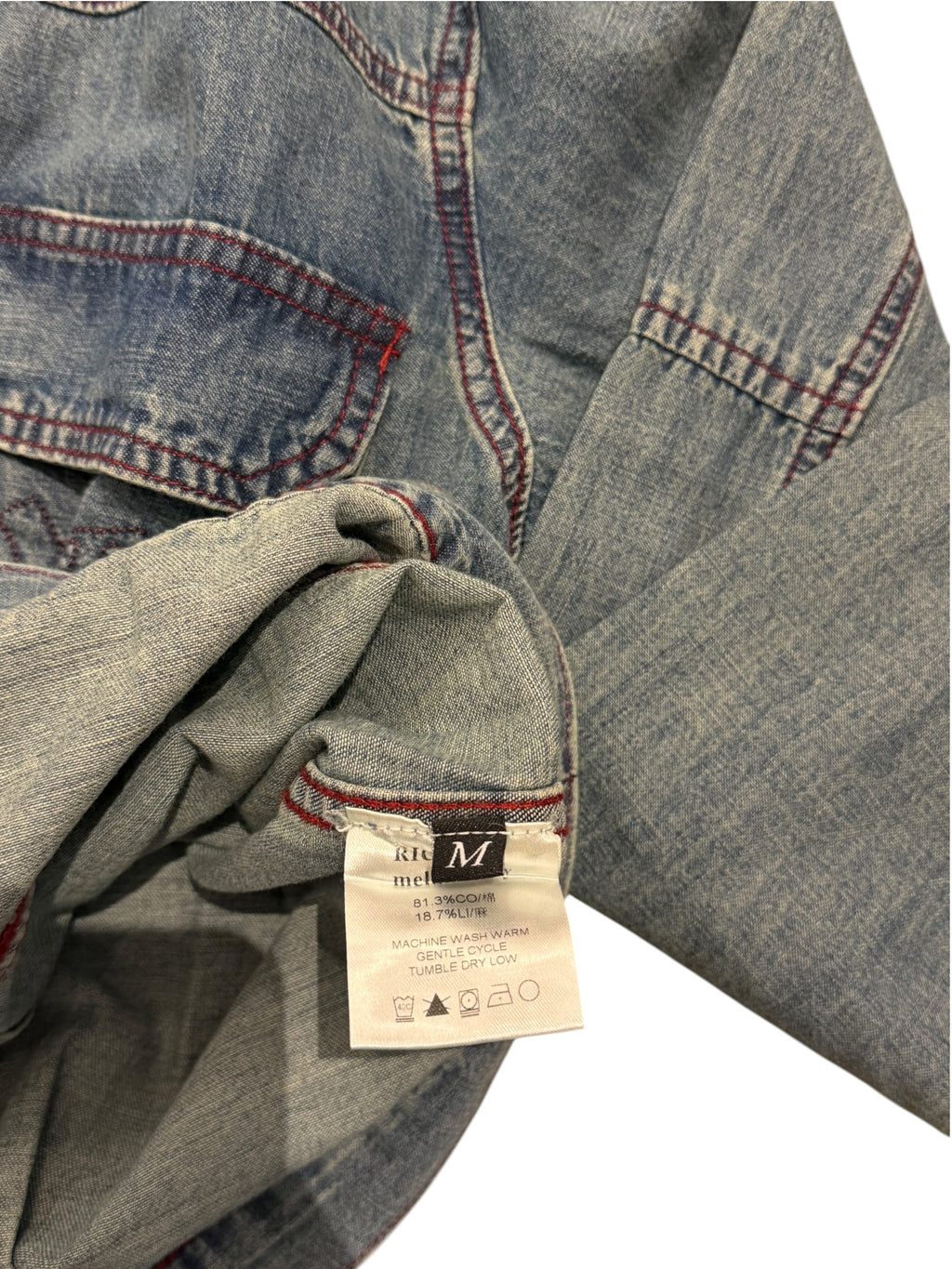 Richill Melancholy Embroidered Blue Denim Shirt