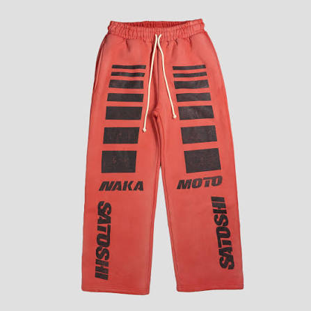 Satoshi Nakamoto Moto Red Sweatpants
