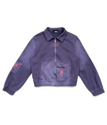 Richill Melancholy Washed Printed Patchwork Purple Jacket