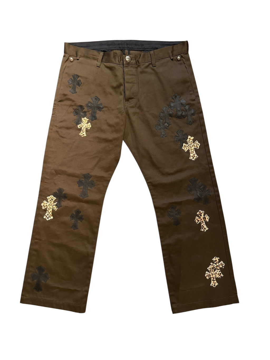 Chrome Hearts Multi Patch Brown Chino Pants