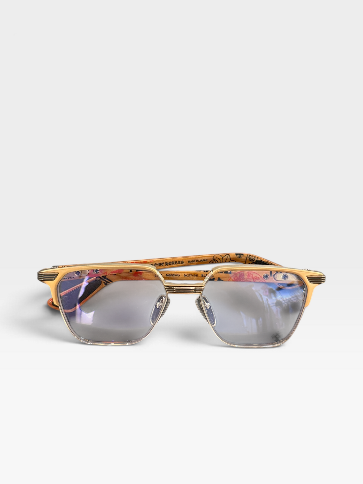Chrome Hearts Blazin Stencil Wood Glasses