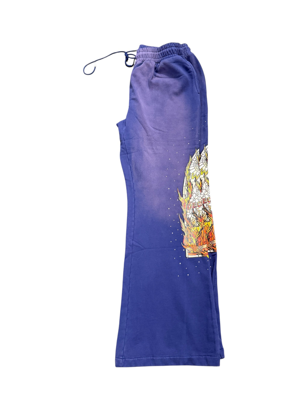 Who Decides War Flame Glass Purple Sweatpants