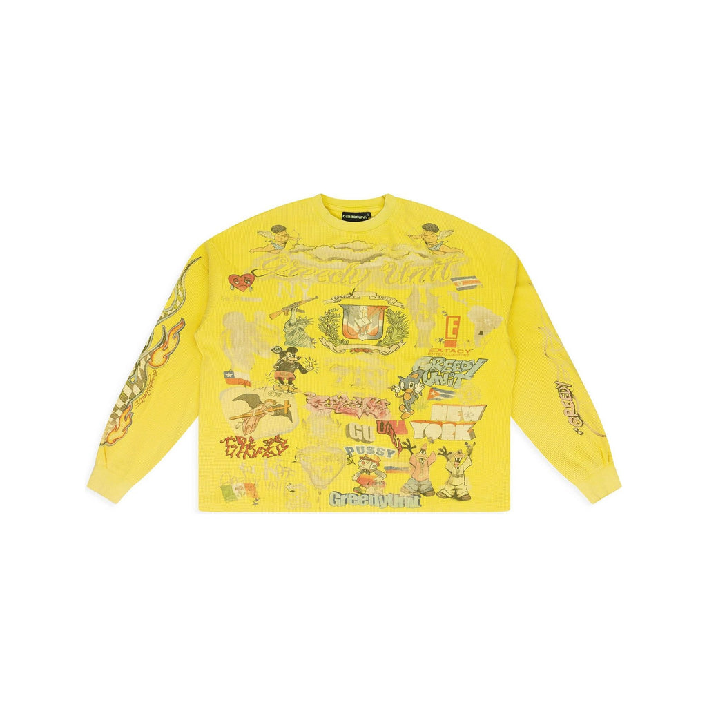 Greedy Unit Yellow All Over Print Thermal T-shirt