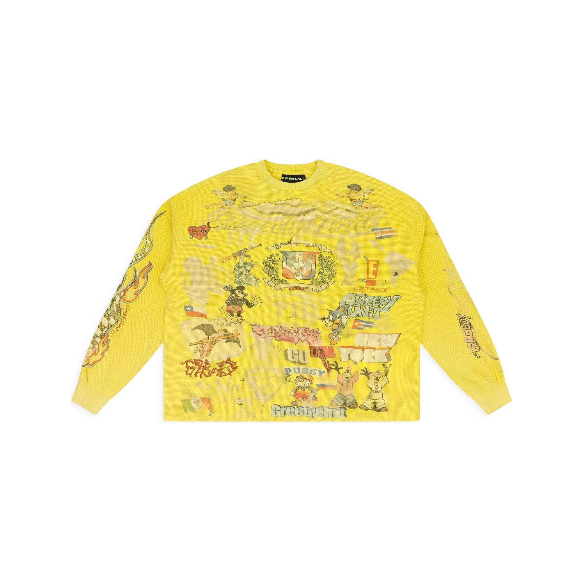 Greedy Unit Yellow All Over Print Thermal T-shirt