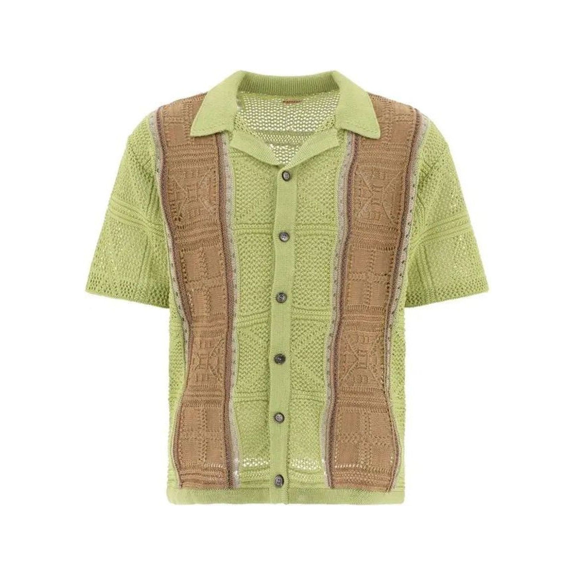 Kapital Knit Button Down Green/Brown