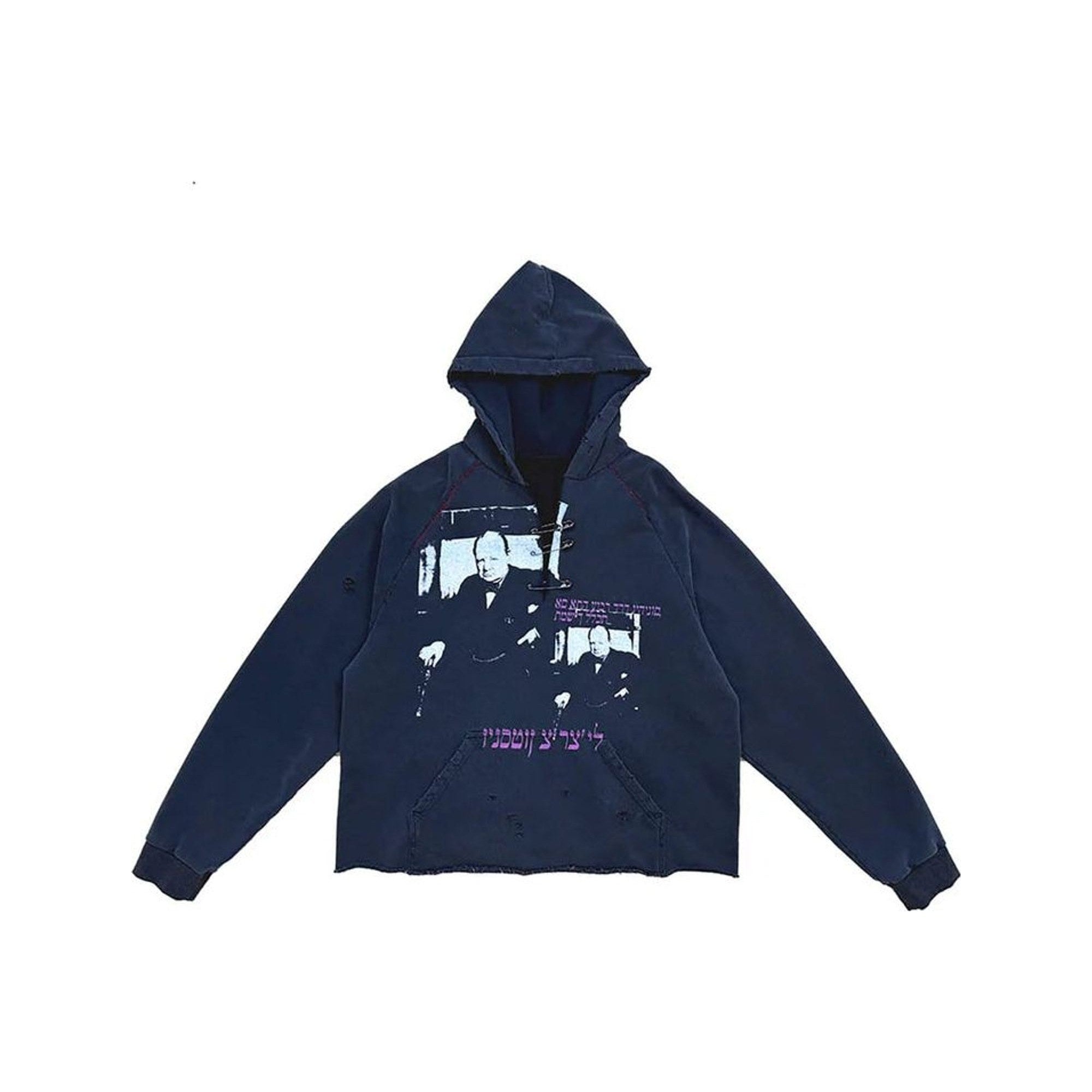 Richill Melancholy Churchill Pinned Black Hoodie