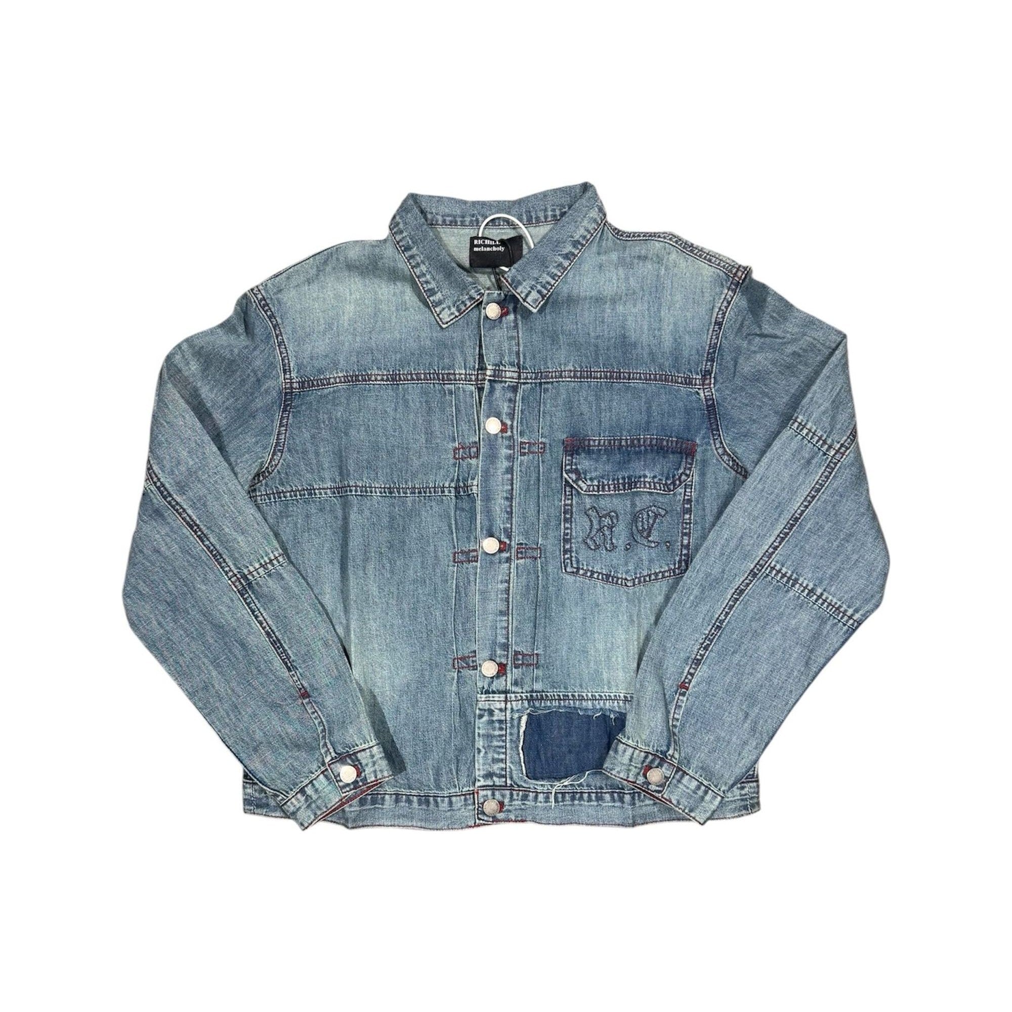 Richill Melancholy Embroidered Blue Denim Shirt