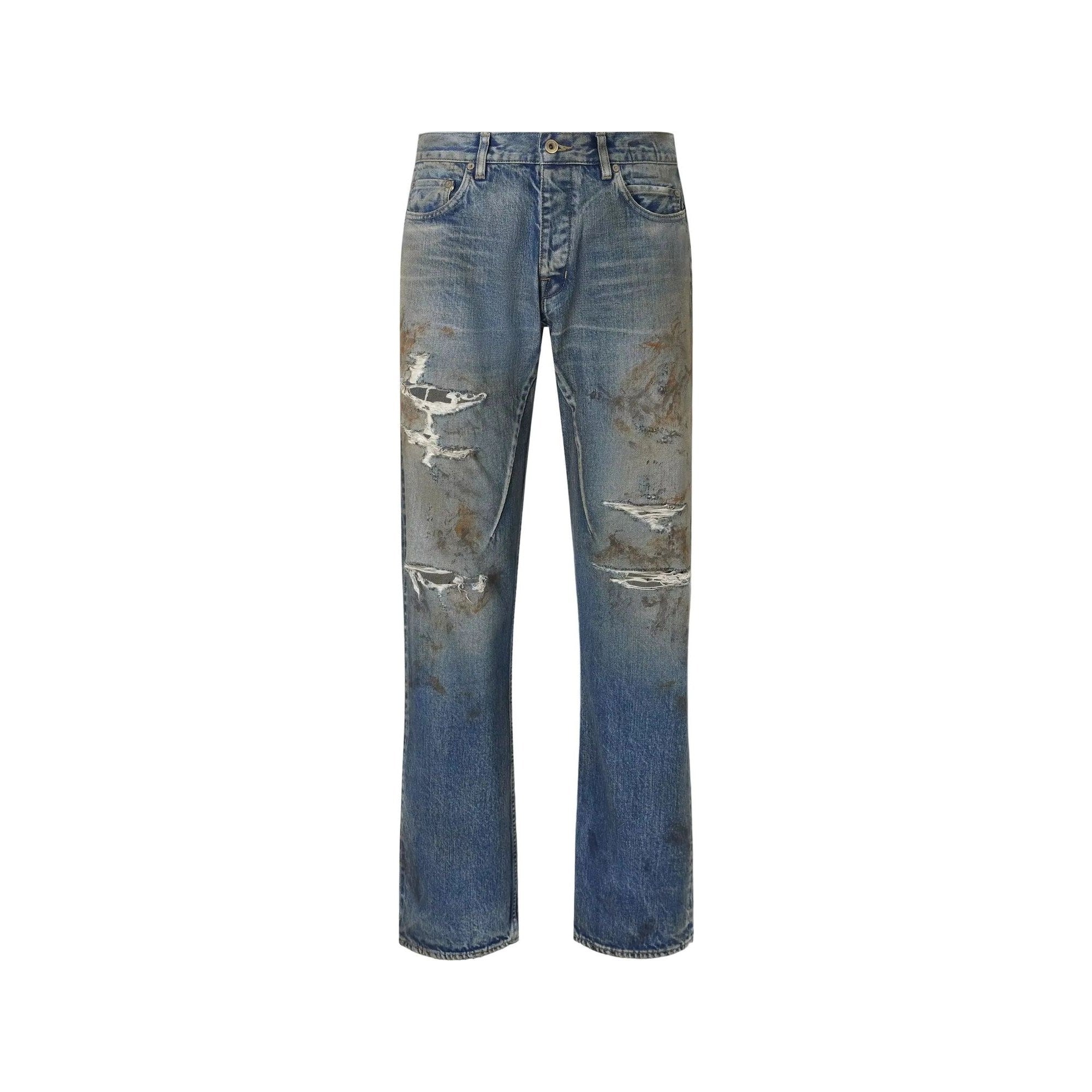 Rick Owens Kurdt Destroyed Indigo Jeans