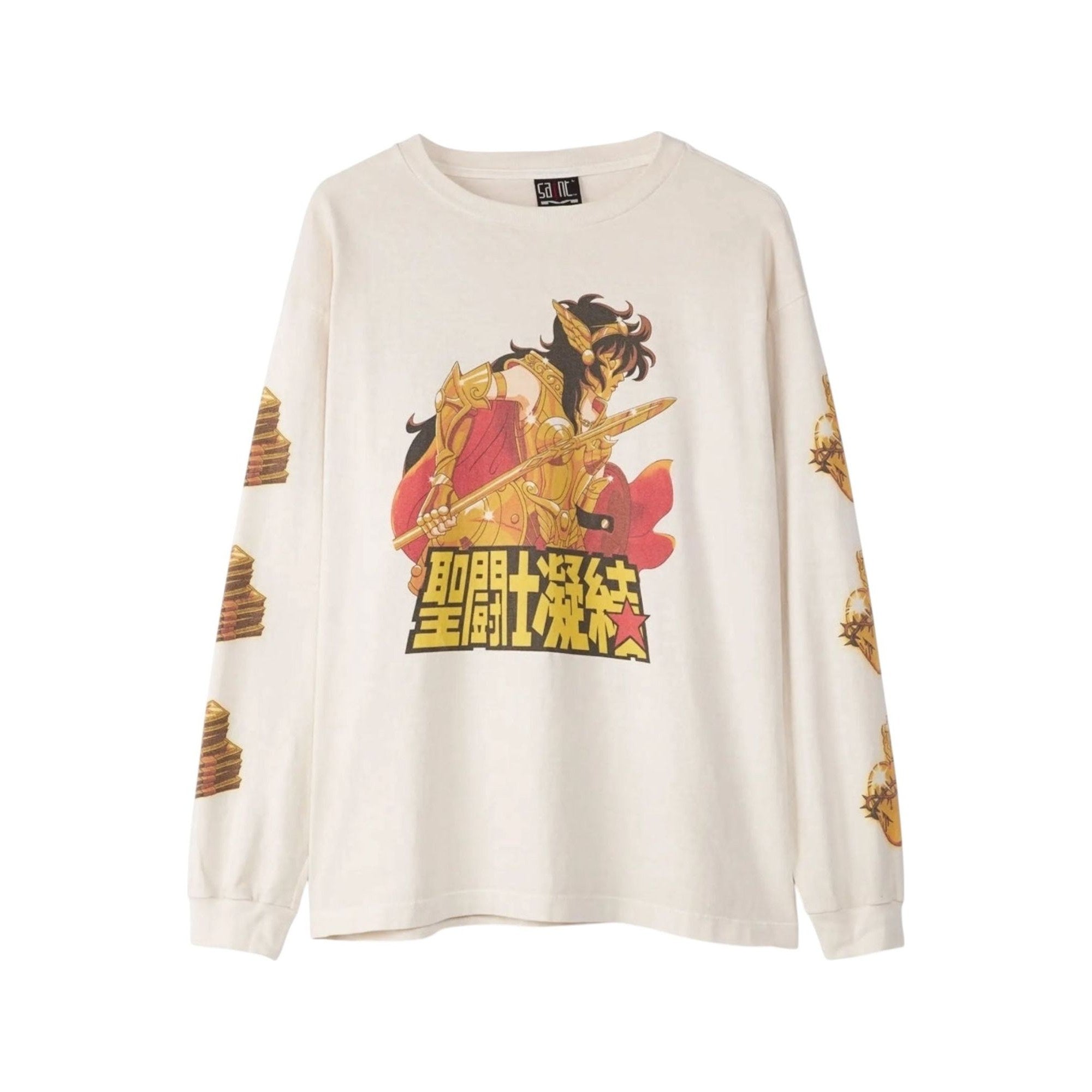 Saint Michael Clot warrior Graphic Longsleeve White/Gold
