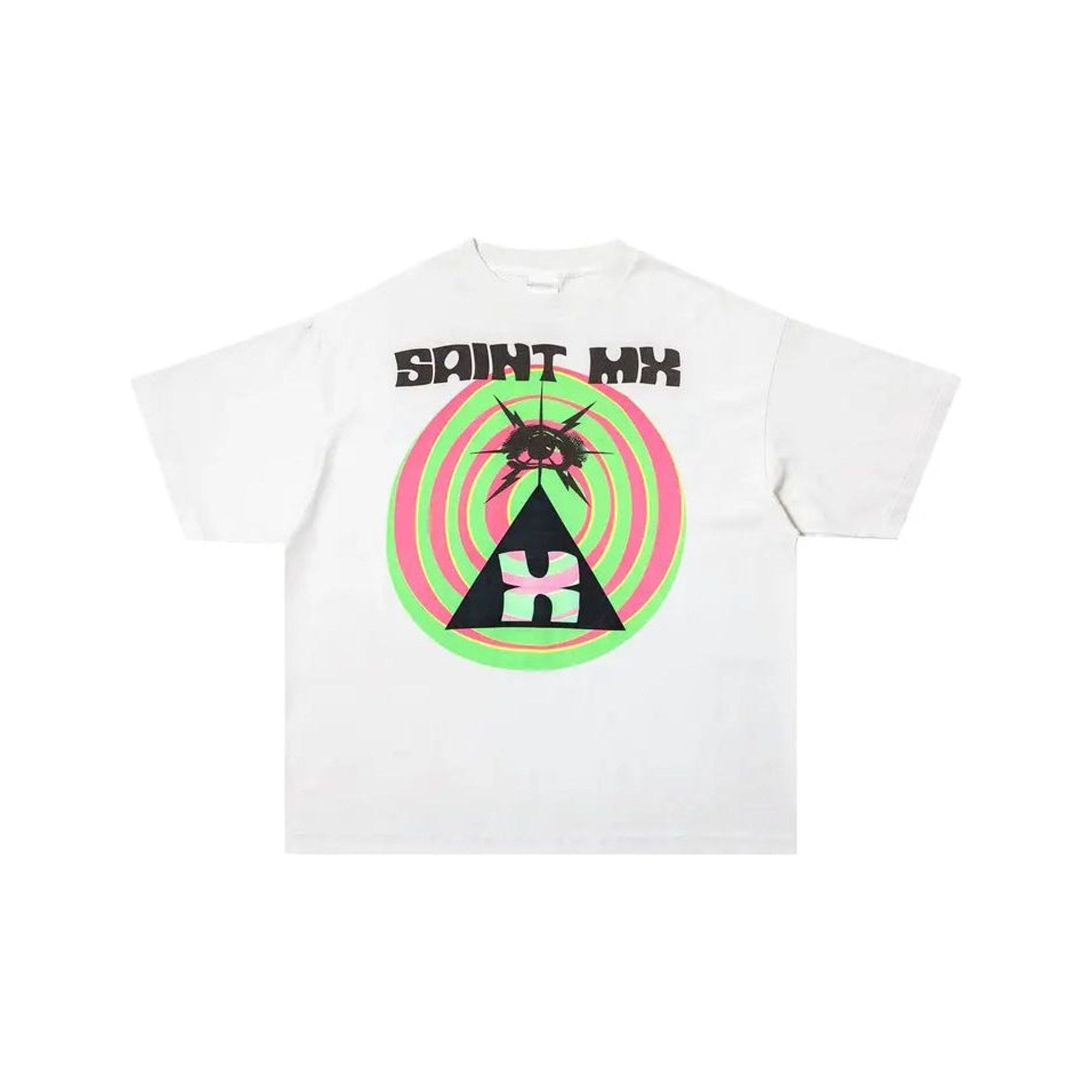 Saint Michael white MX T-Shirt White Pink Green