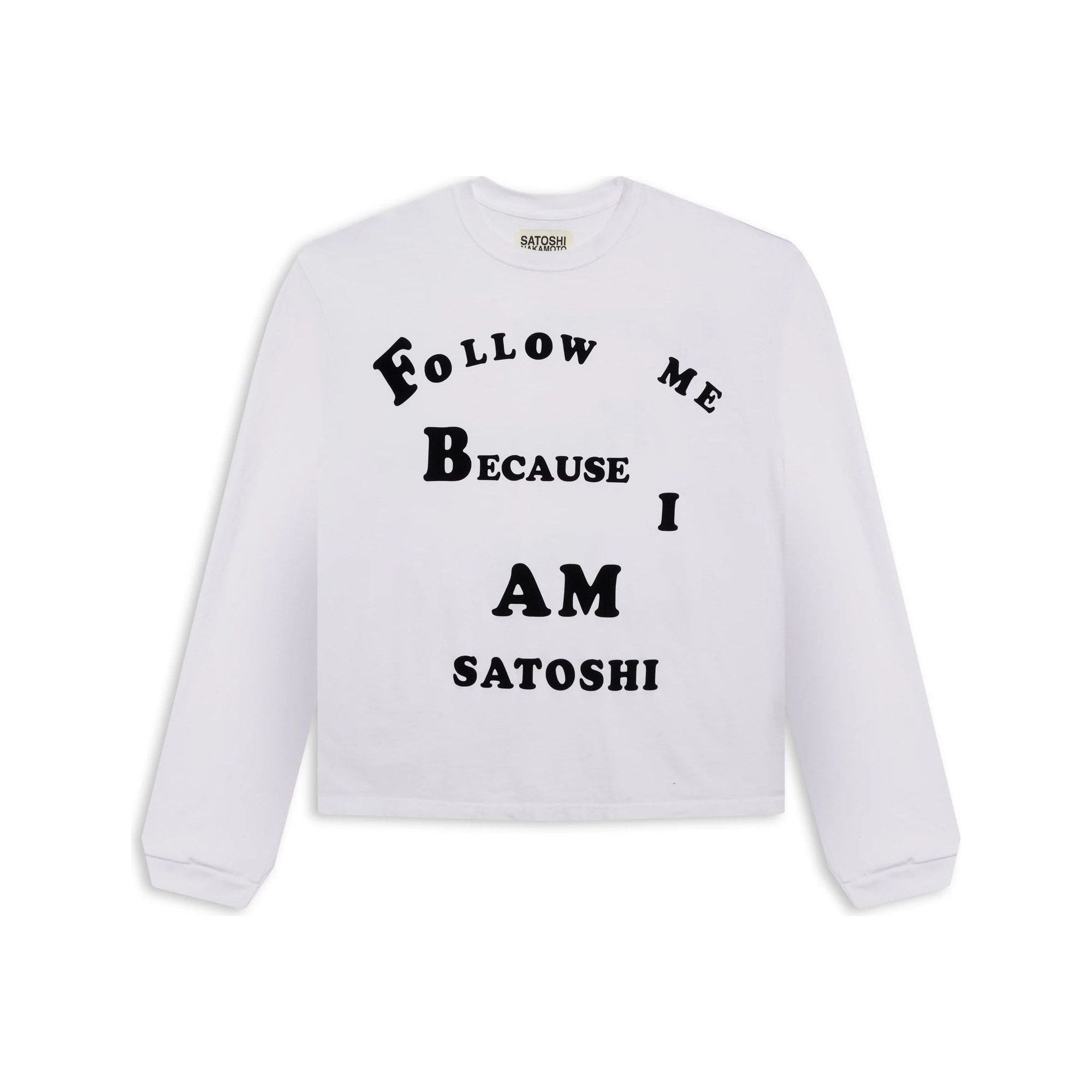Satoshi Nakamoto Follow Me White/Black Longsleeve