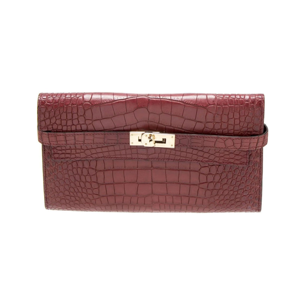 Hermes Kelly Wallet Alligator Red/Brown