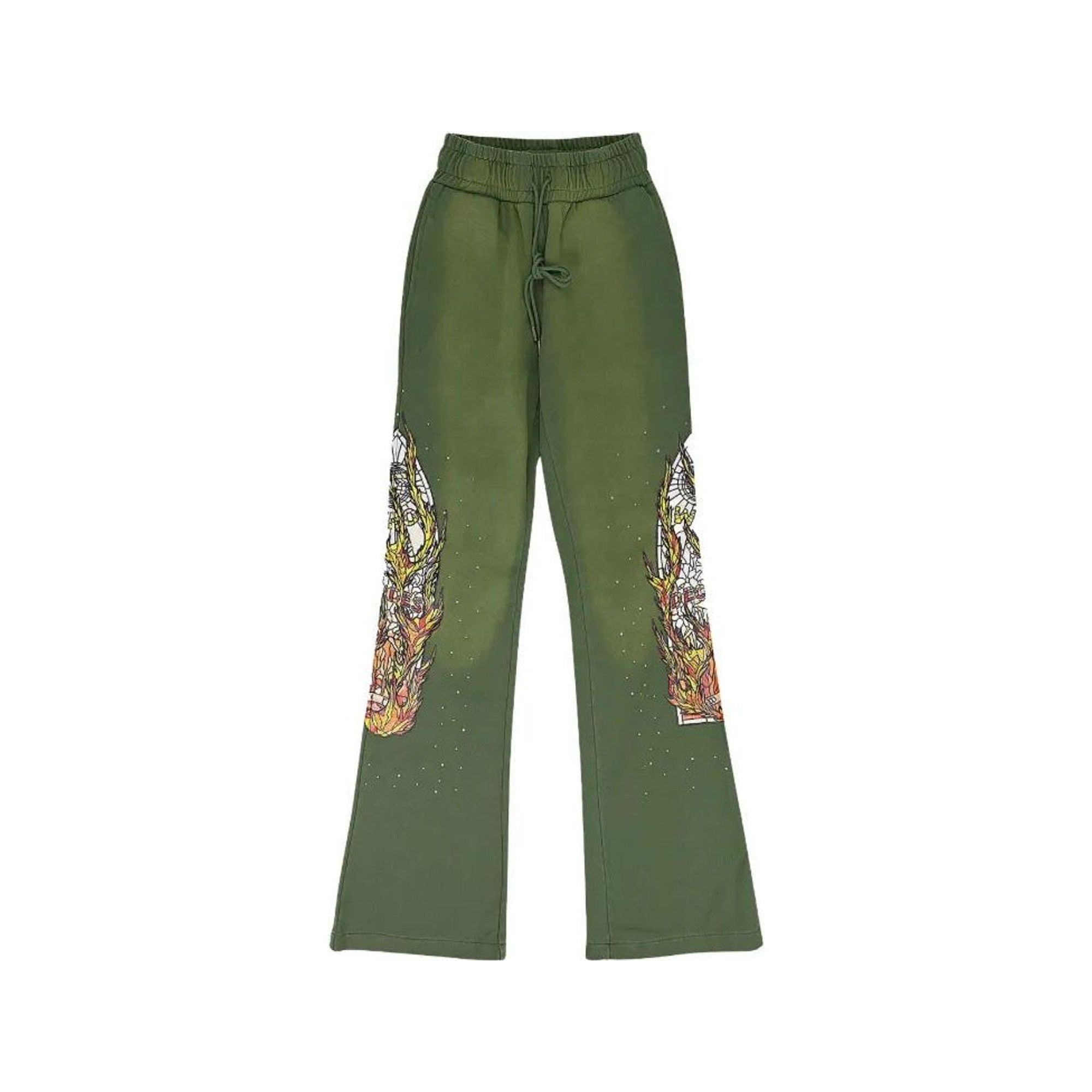 Who Decides War Flame Glass sweatpants in green