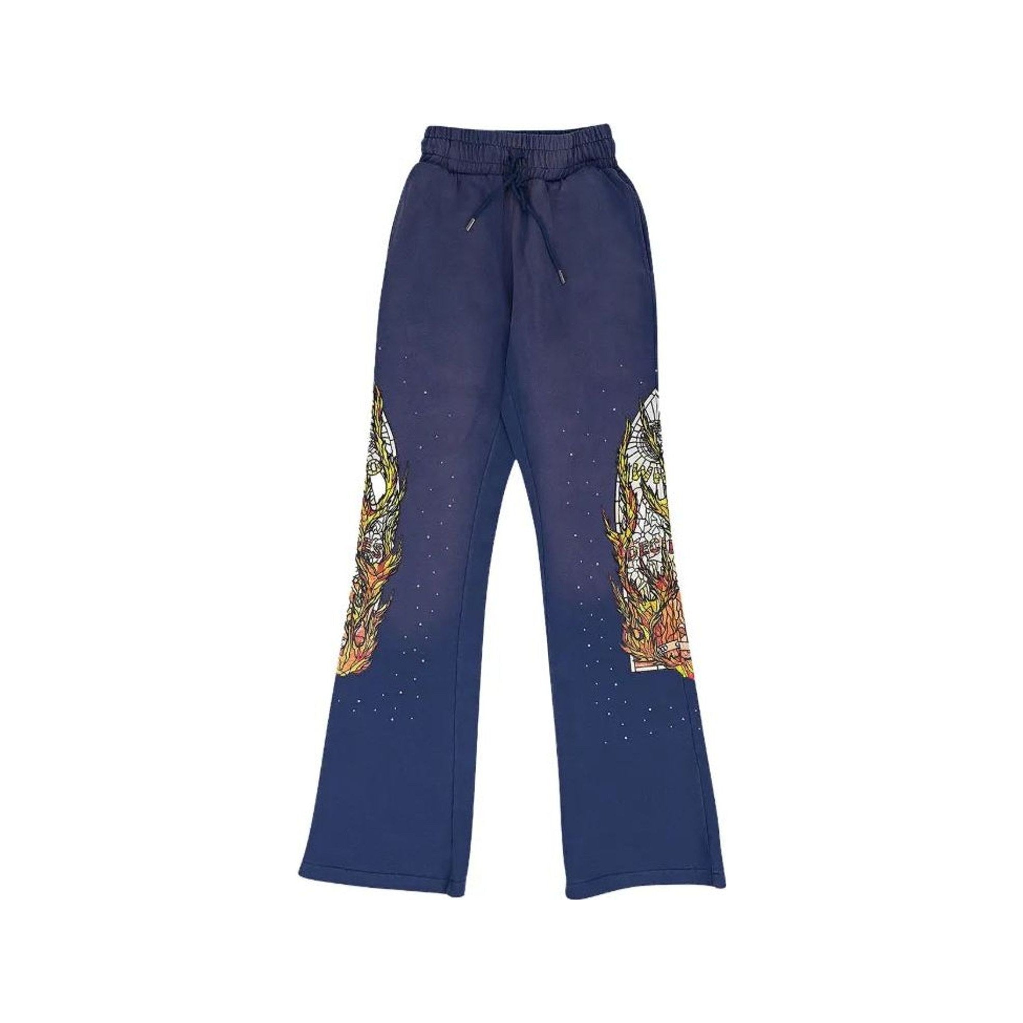 Who Decides War Flame Glass Purple Sweatpants