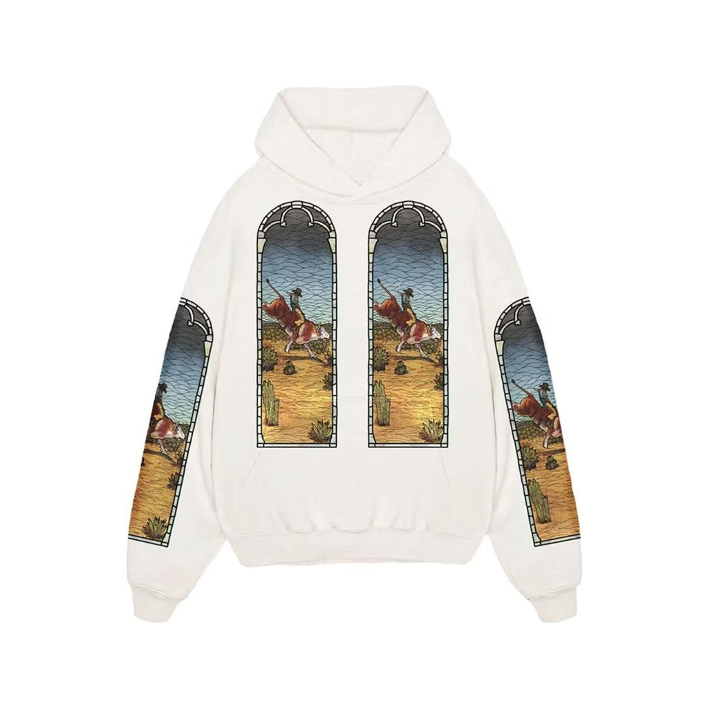 Who Decides War x EST Gee Stained Glass Hoodie in cream