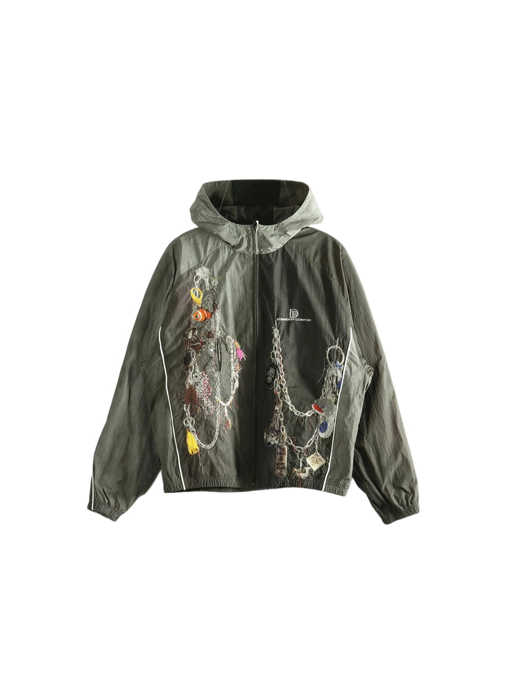 Doublet Moss Embroidered Chain Grey Track Jacket