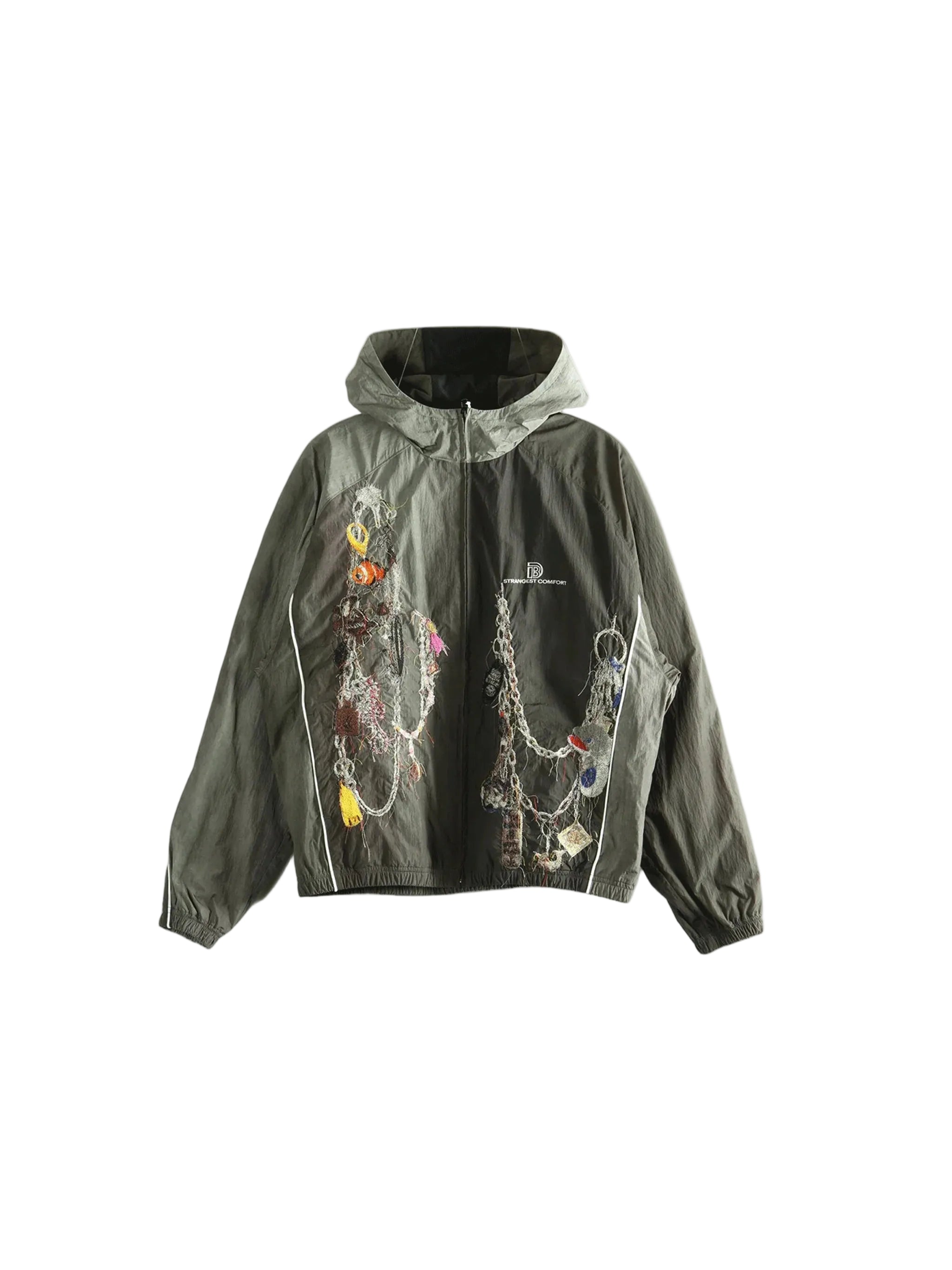 Doublet Moss Embroidered Chain Grey Track Jacket